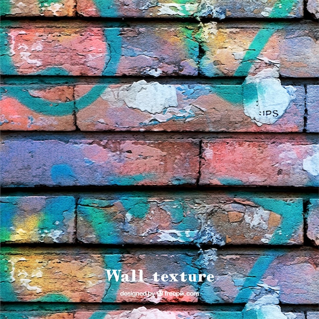 Wall texture with multicolor paint