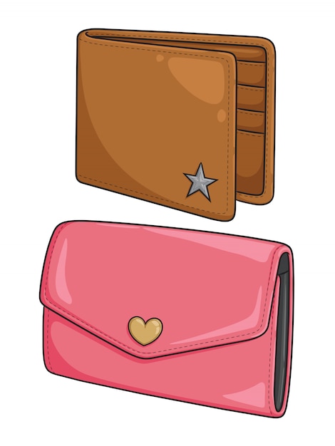 Premium Vector | Wallet and purse cartoon