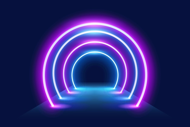 Free Vector Wallpaper With Neon Lights