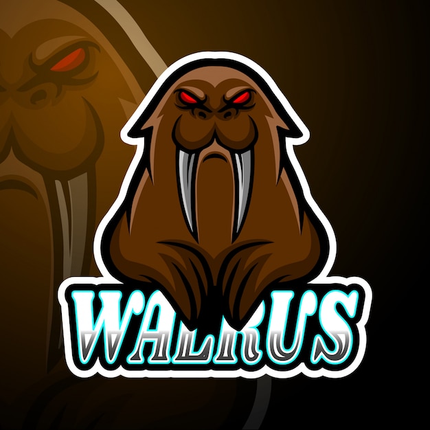 Premium Vector | Walrus esport logo mascot design