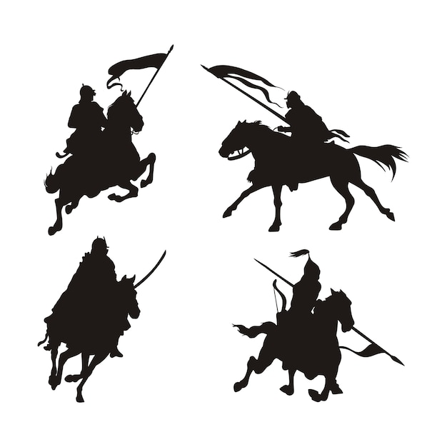 戦争馬のロゴ プレミアムベクター