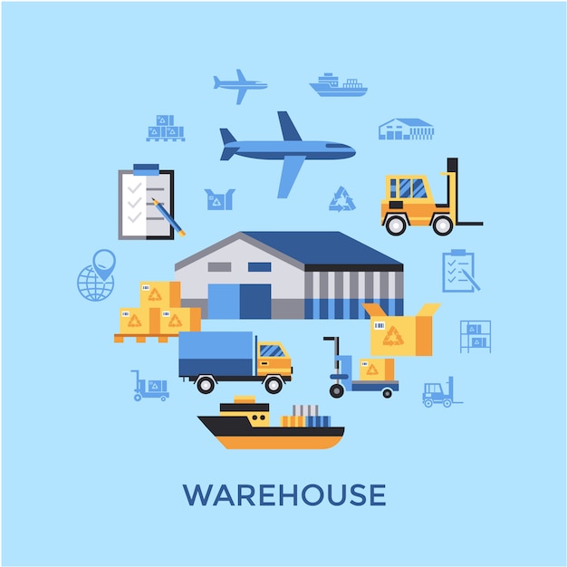 Free Vector | Warehouse elements background