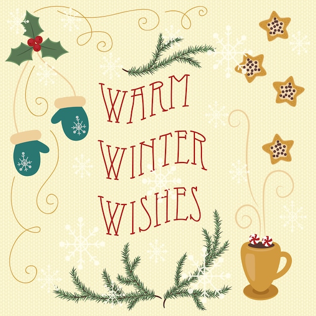 Premium Vector | Warm winter wishes.