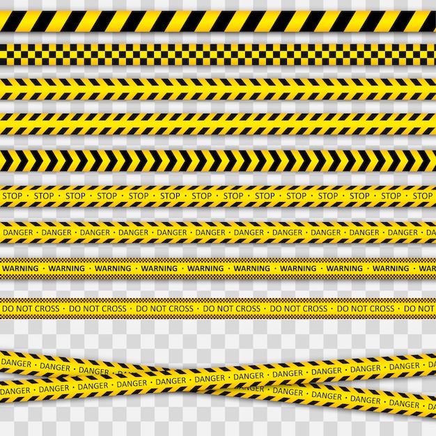 Premium Vector | Warning black and yellow striped line.