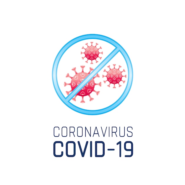 Warning sign with coronavirus covid 19 logo, red corona ...