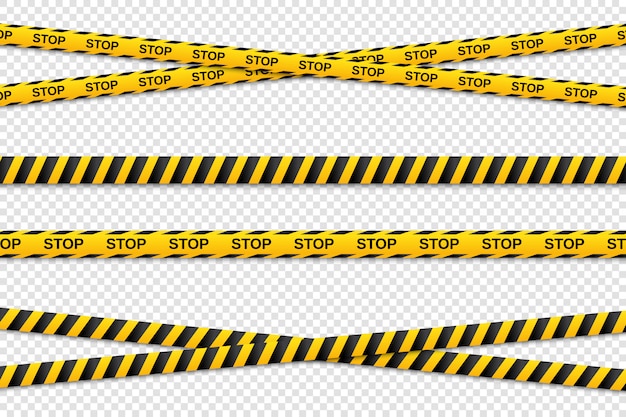 Premium Vector | Warning yellow and black seamless tapes