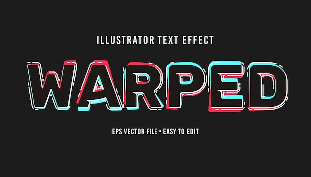 Download Warped text style editable vector eps text effect ...