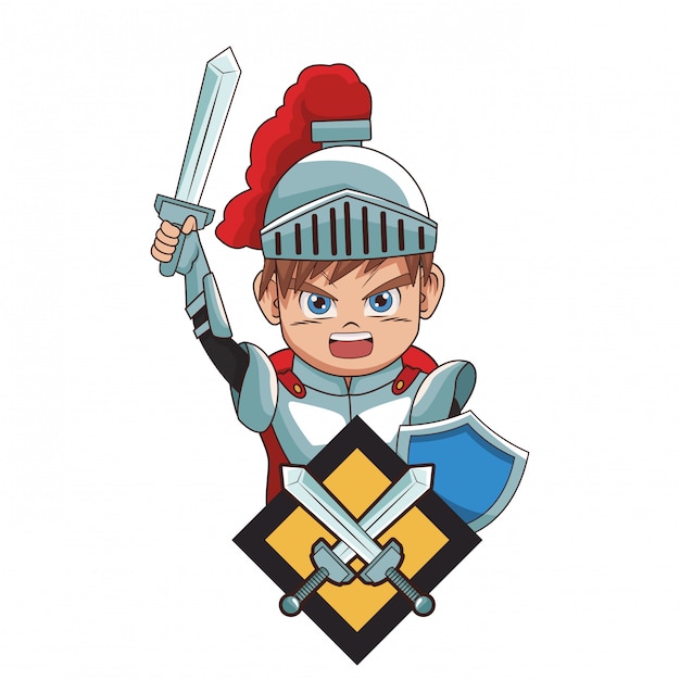 Premium Vector | Warrior videogame cartoon