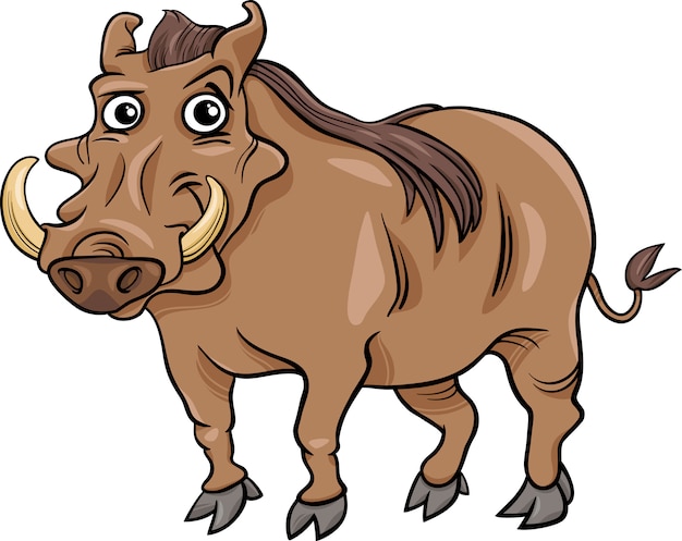 Premium Vector | Warthog animal cartoon illustration