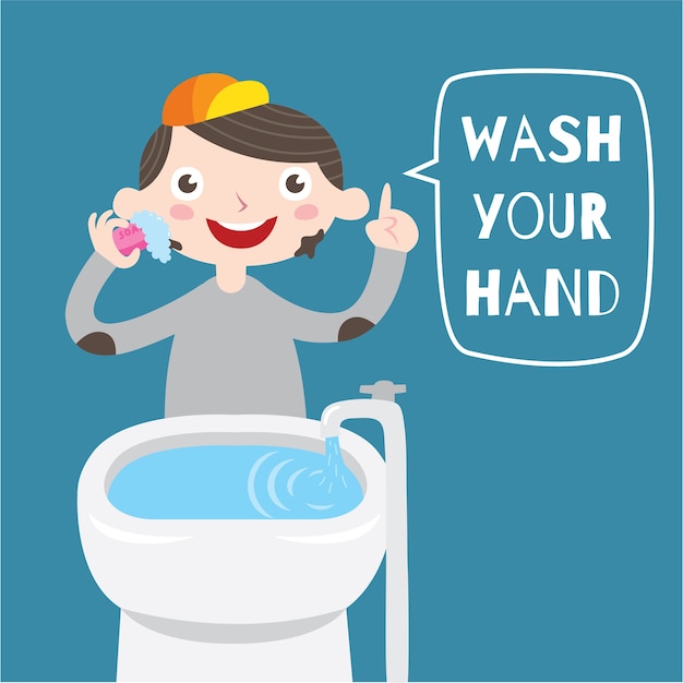 Premium Vector | Wash your hand poster design