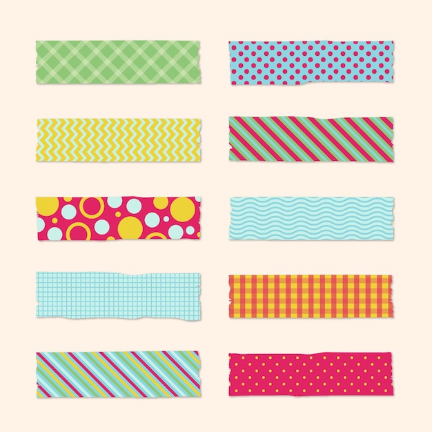 Premium Vector | Washi tape collection design