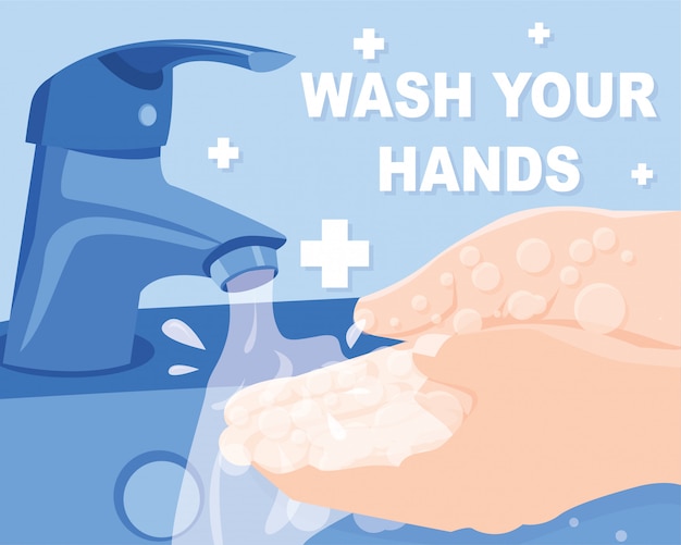 Premium Vector | Washing hand image. wash your hands regularly to ...