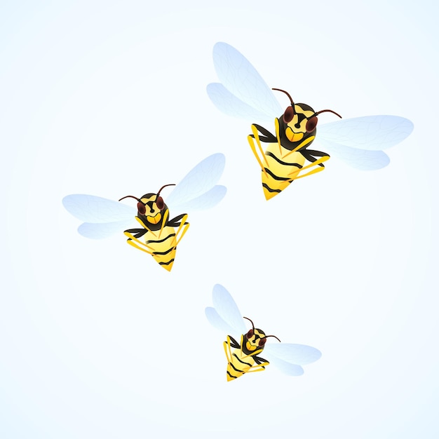 Premium Vector | Wasp swarm cartoon illustration isolated on white ...