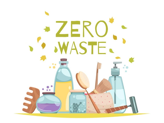 Premium Vector | Waste sorting concept with zero waste symbols flat