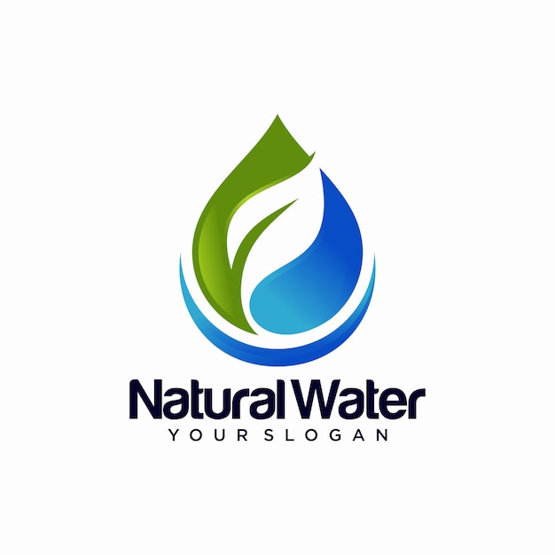 Water drop nature leaf logo design template | Premium Vector