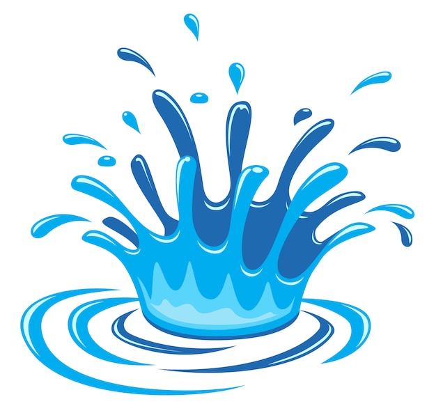 Premium Vector | Water drop and splash on white background