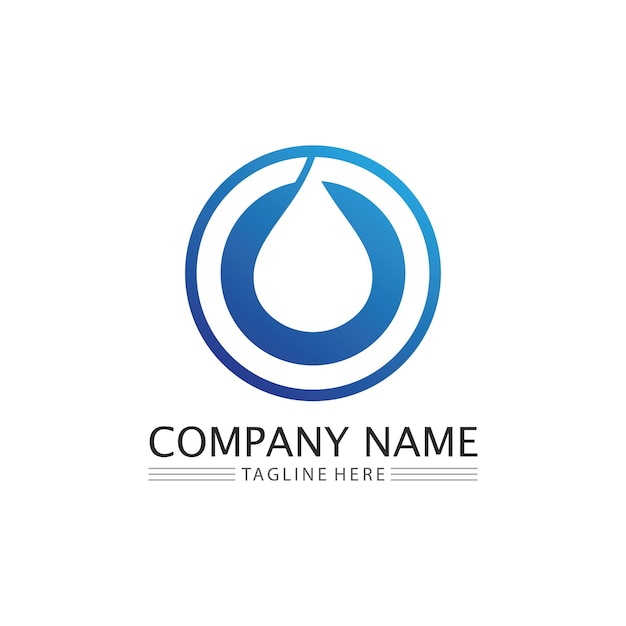 Premium Vector | Water drop and wave icon logo template vector ...