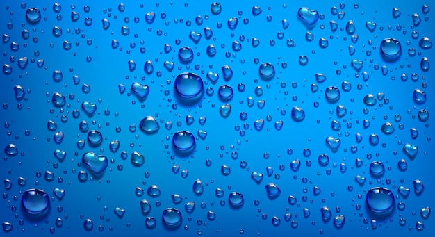 Free Vector Water Droplets On Blue Background