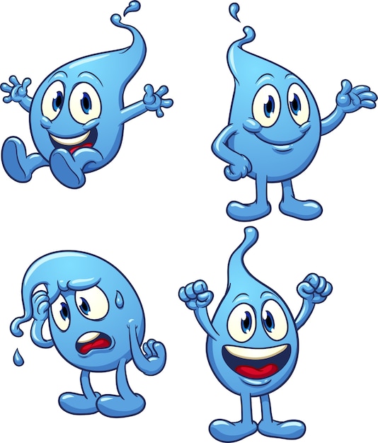 Premium Vector | Water drops cartoon