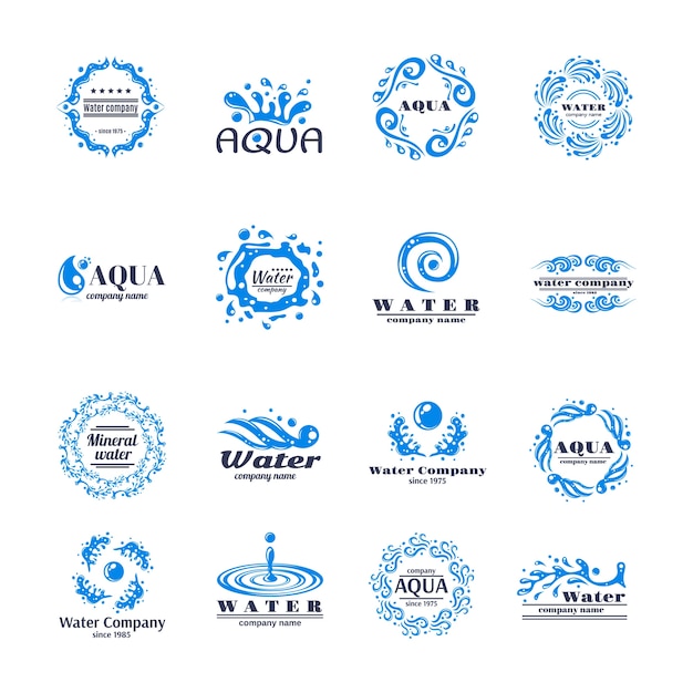 Download Free Water Logo Set Free Vector Use our free logo maker to create a logo and build your brand. Put your logo on business cards, promotional products, or your website for brand visibility.