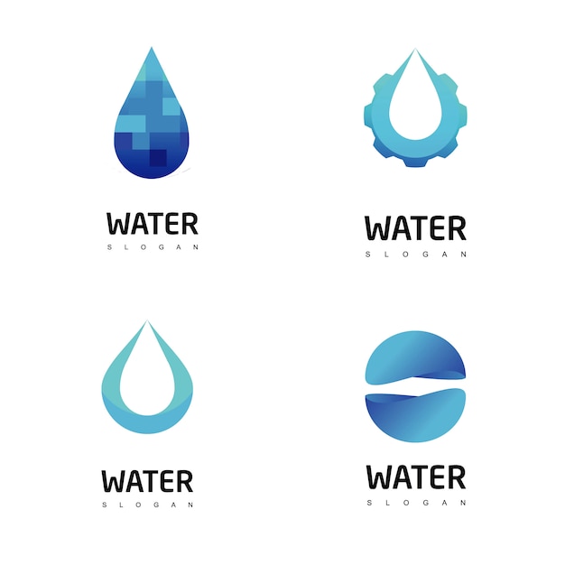 Water logo set | Premium Vector