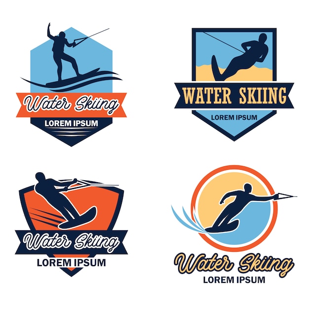 Premium Vector | Water skiing logo