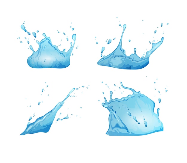 Premium Vector Water Splash Cartoon Set