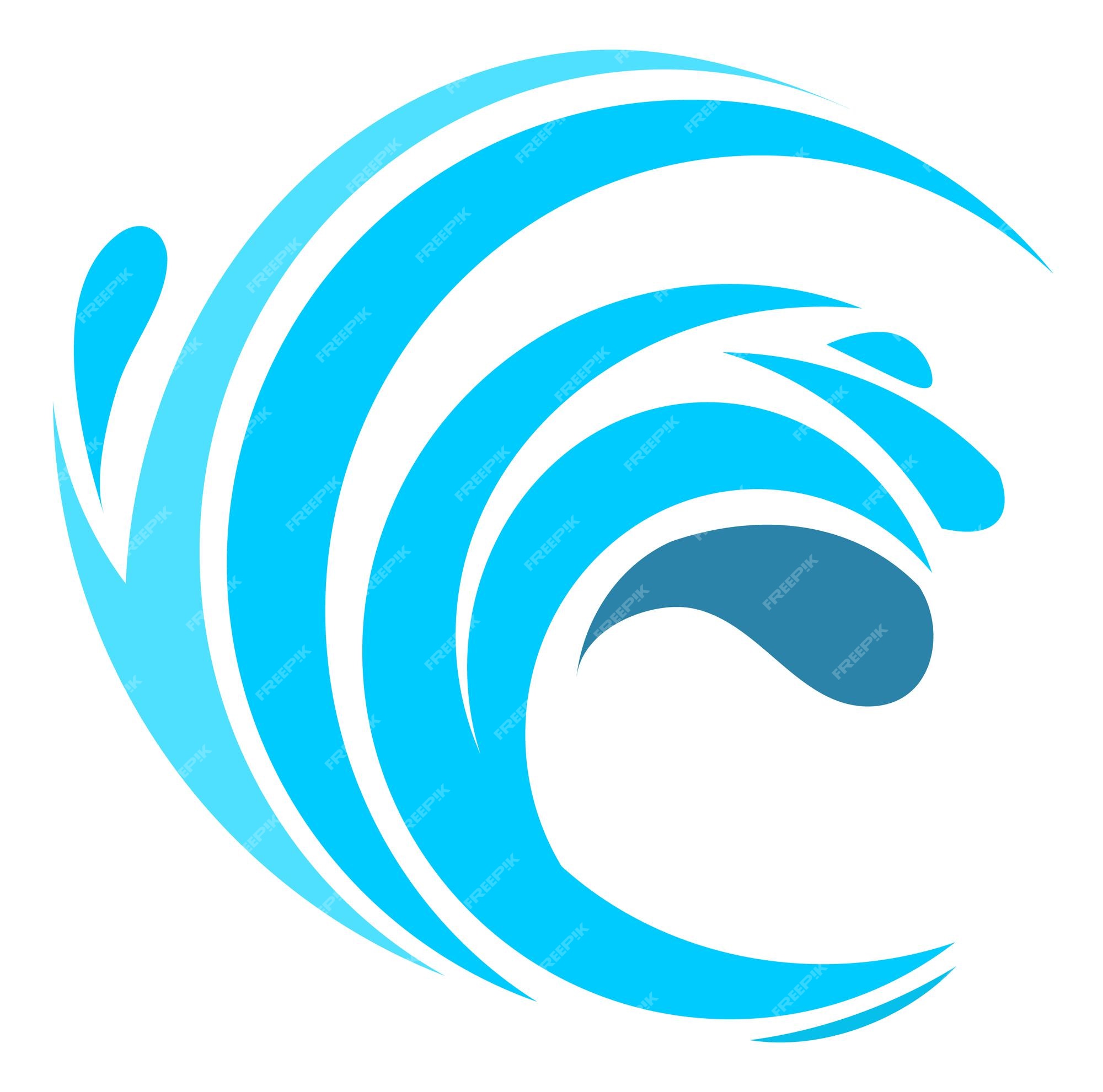 Premium Vector | Water splash icon. blue water stream curl isolated on ...