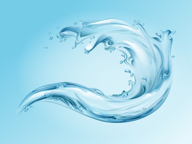 Download Free Vector | Water splash realistic illustration of 3d water wave with blue clear transparent ...