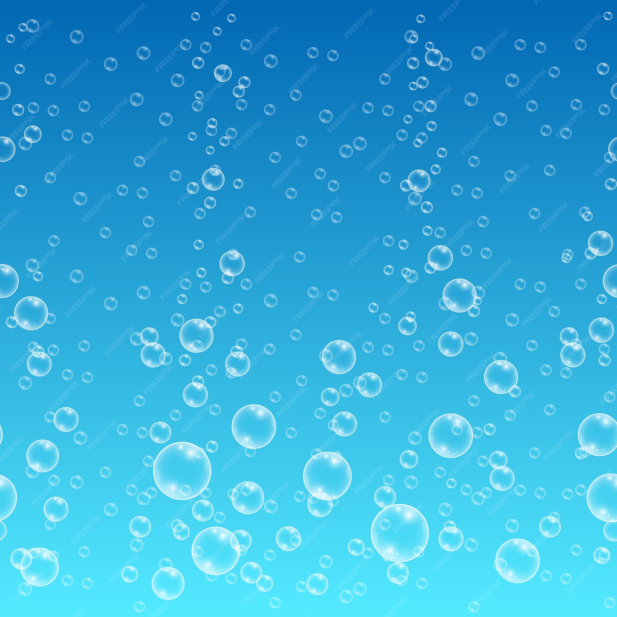 Premium Vector | Water with bubbles on horizontal seamless blue