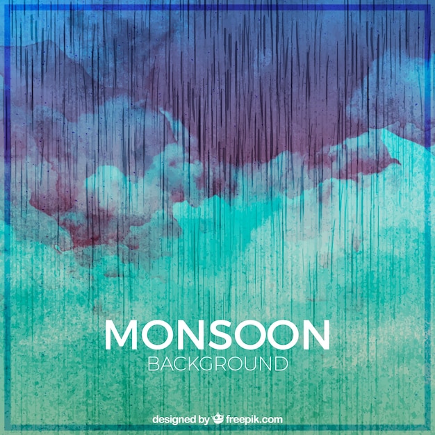 Watercolor abstract monsoon background Vector | Free Download