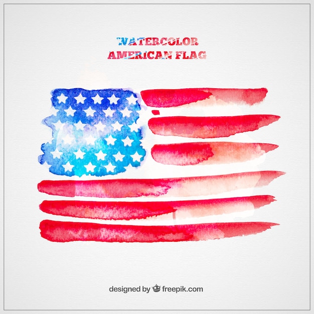Watercolor American Flag Free Vector