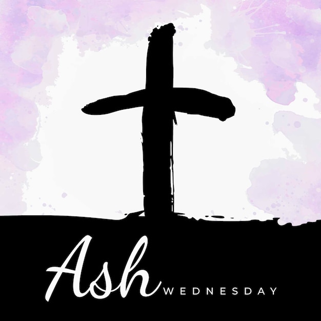 Watercolor ash wednesday lettering | Free Vector