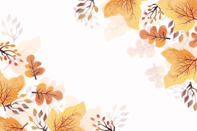 Premium Vector | Watercolor autumn leaves background