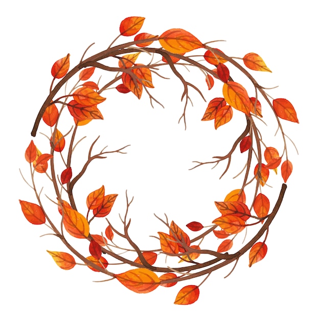 Download Free Vector | Watercolor autumn leaves frame