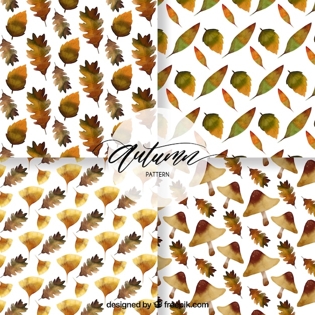 Watercolor autumn patterns with elegant style
