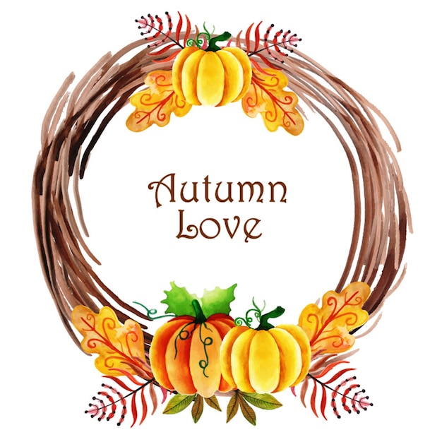 Premium Vector Watercolor Autumn Wreath   Watercolor Autumn Wreath 1340 1950 