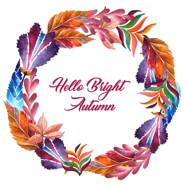 Download Watercolor Autumn Wreath Vector | Free Download