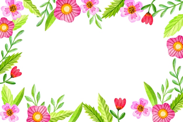 Watercolor background with flowers | Free Vector