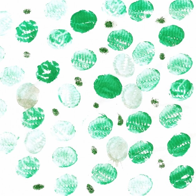 緑のドットで水彩画の背景 無料のベクター