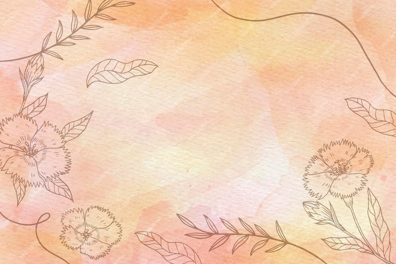 Free Vector | Watercolor background with hand drawn elements