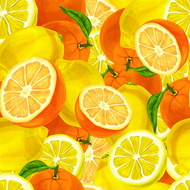 Free Vector Watercolor Background With Lemons And Oranges