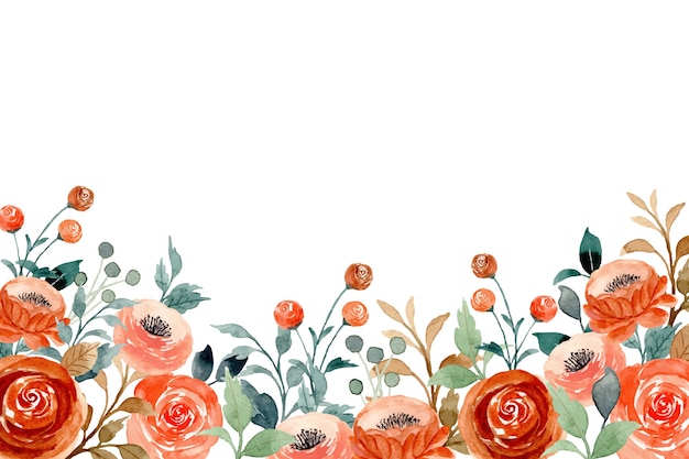 Premium Vector Watercolor Background With Peach Flower