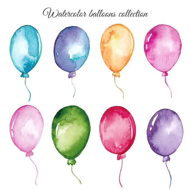 Watercolor balloons set | Premium Vector