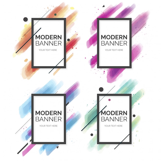 Watercolor banner collection | Free Vector