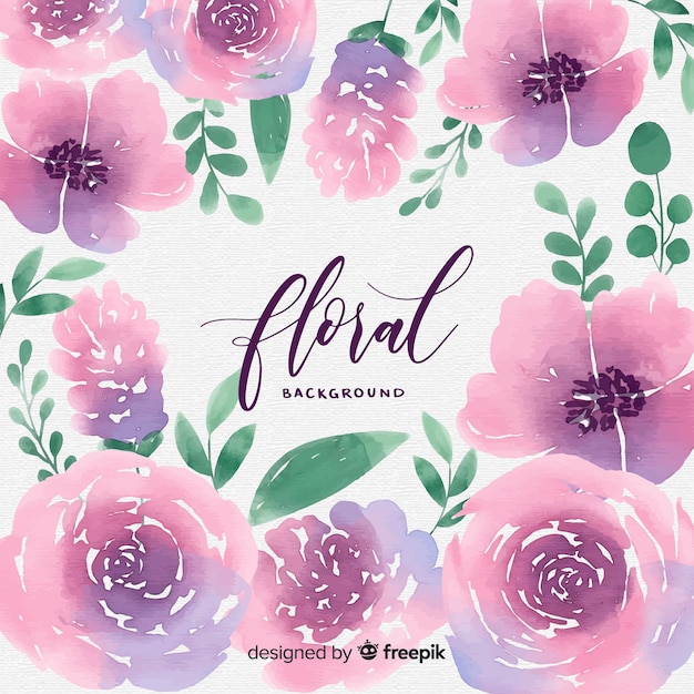 Free Vector | Watercolor beautiful floral background