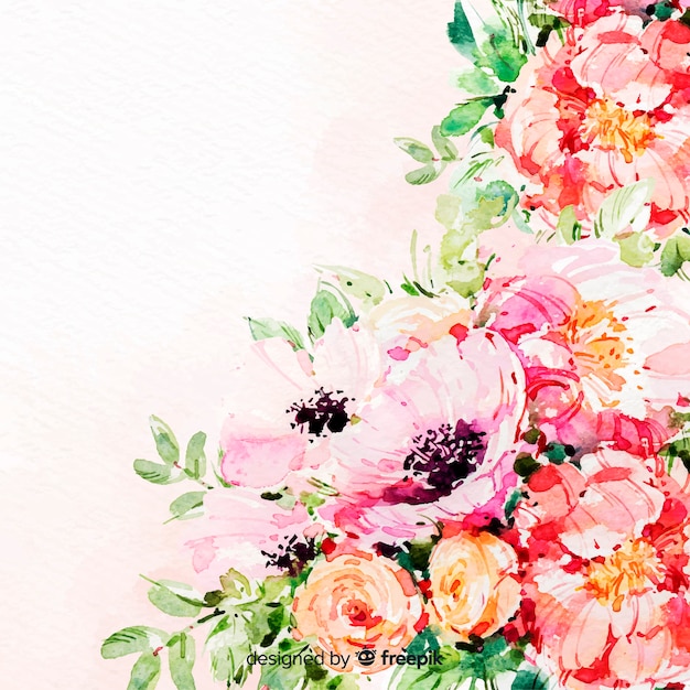 Free Vector | Watercolor Beautiful Flowers Colorful Background