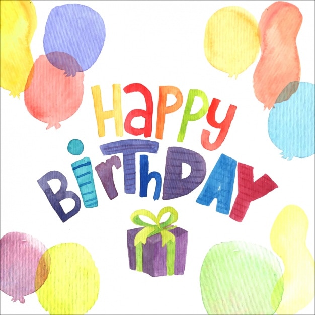 Watercolor birthday background