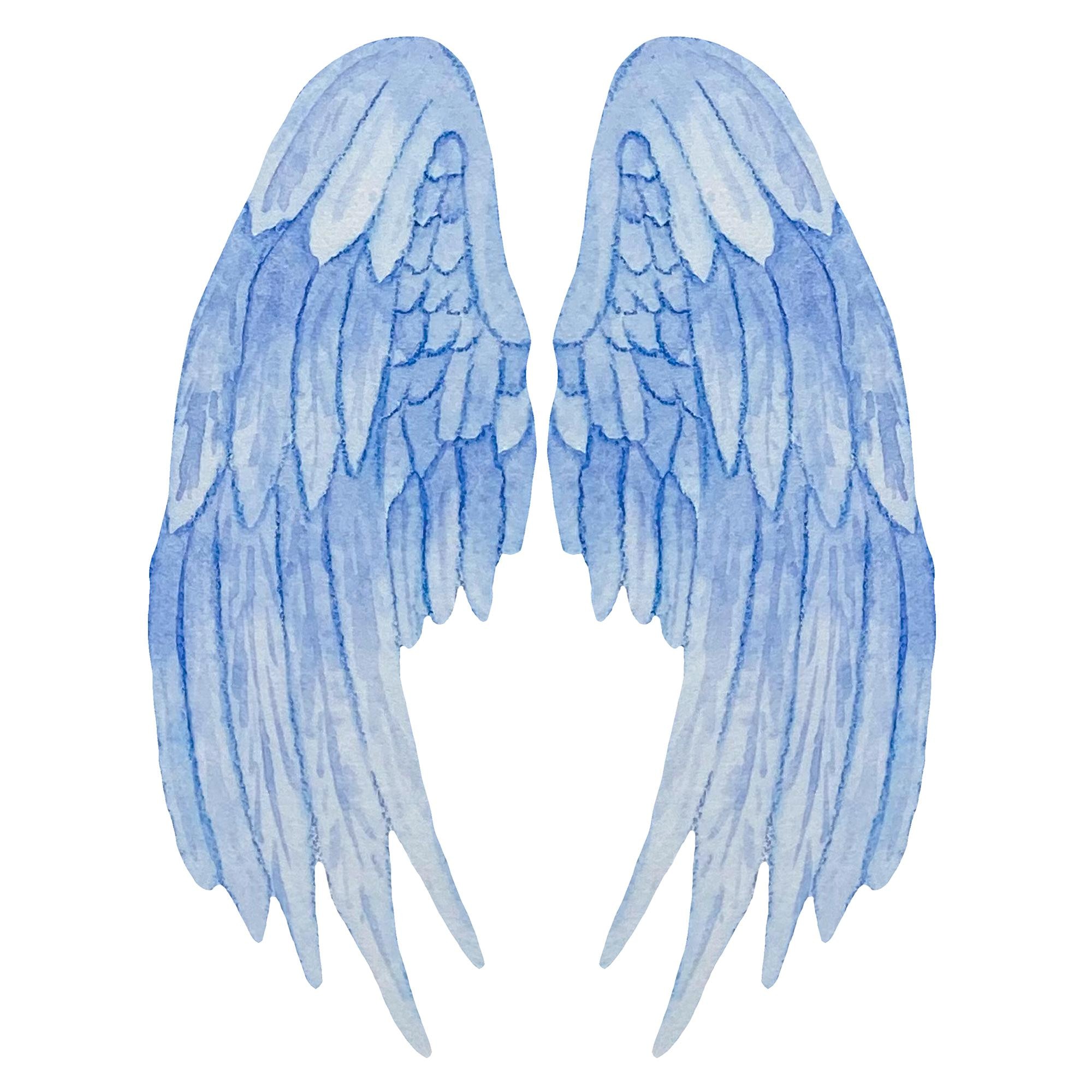 Premium Vector | Watercolor blue delicate angel wings realistic wings ...