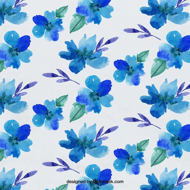 Download Free Vector | Watercolor blue floral background